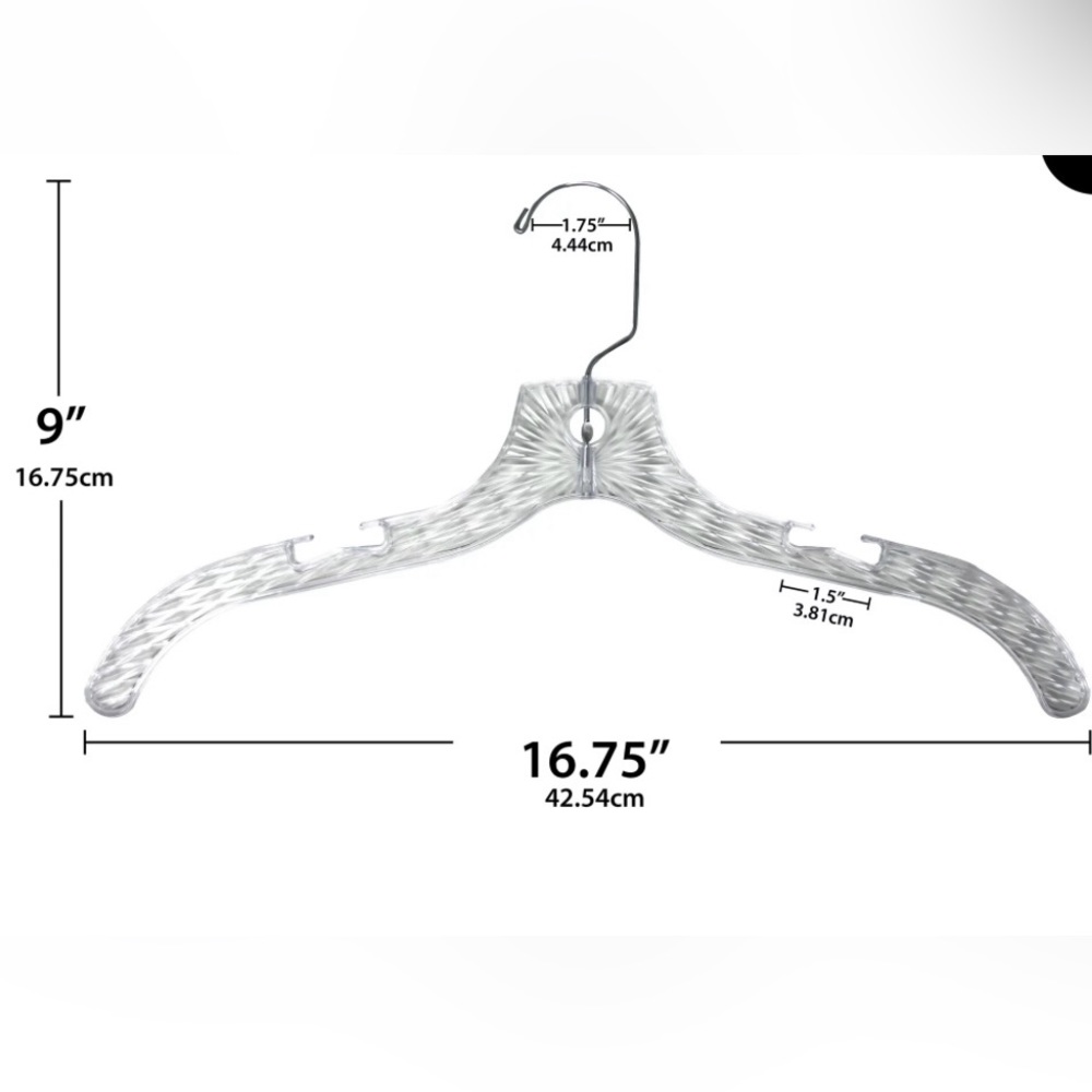 55 Pack Mainstays Dress Hanger, Crystal Clear Plastic, Swivel Neck (Final Sale)